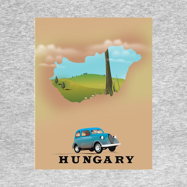 Hungary Map travel poster by nickemporium1